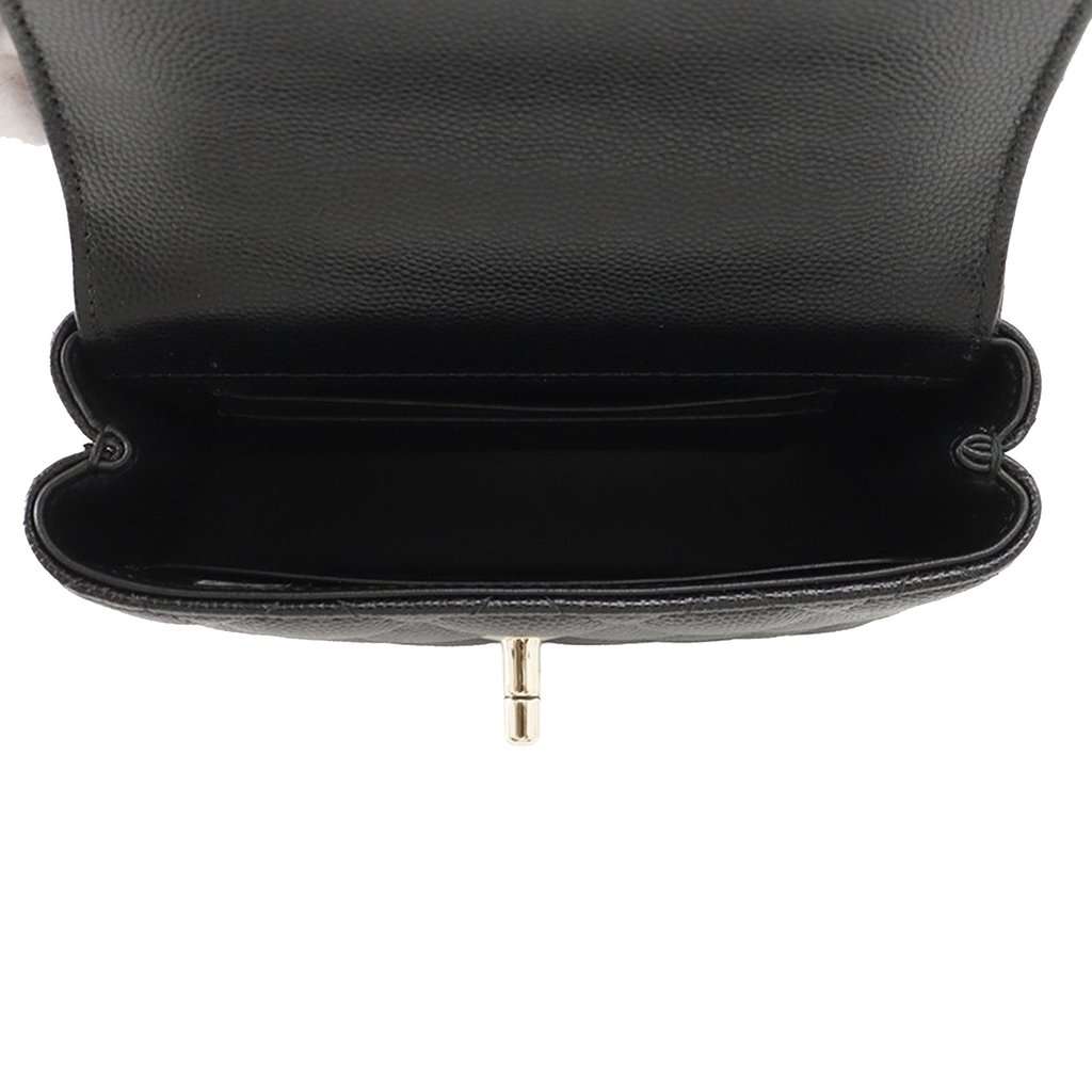 Chanel Extra Mini Quilted Caviar Coco Top Handle Bag Black Leather Very good condition - Model View