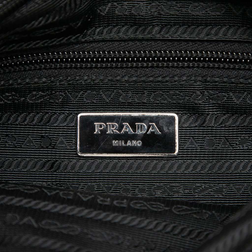 Prada Tessuto Zip Top Crossbody Black Very good - Box View