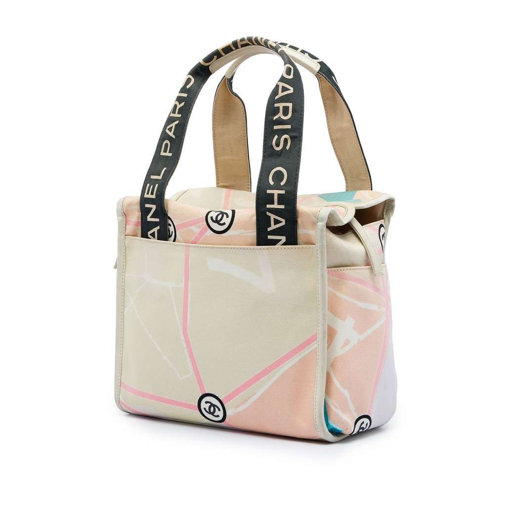 Chanel Canvas Eiffel Tower Handbag Beige Very good - Back View