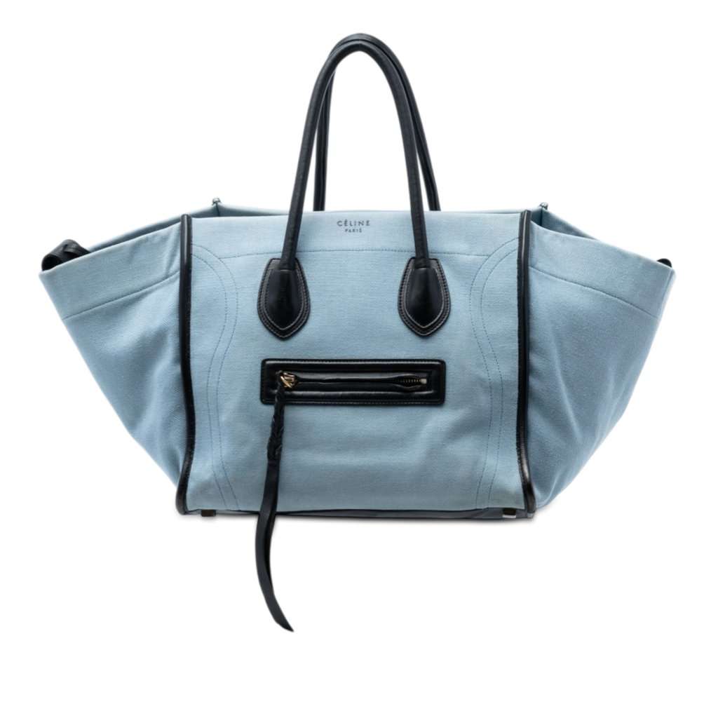 Celine Medium Denim Phantom Luggage Tote Blue Very good condition - Front View