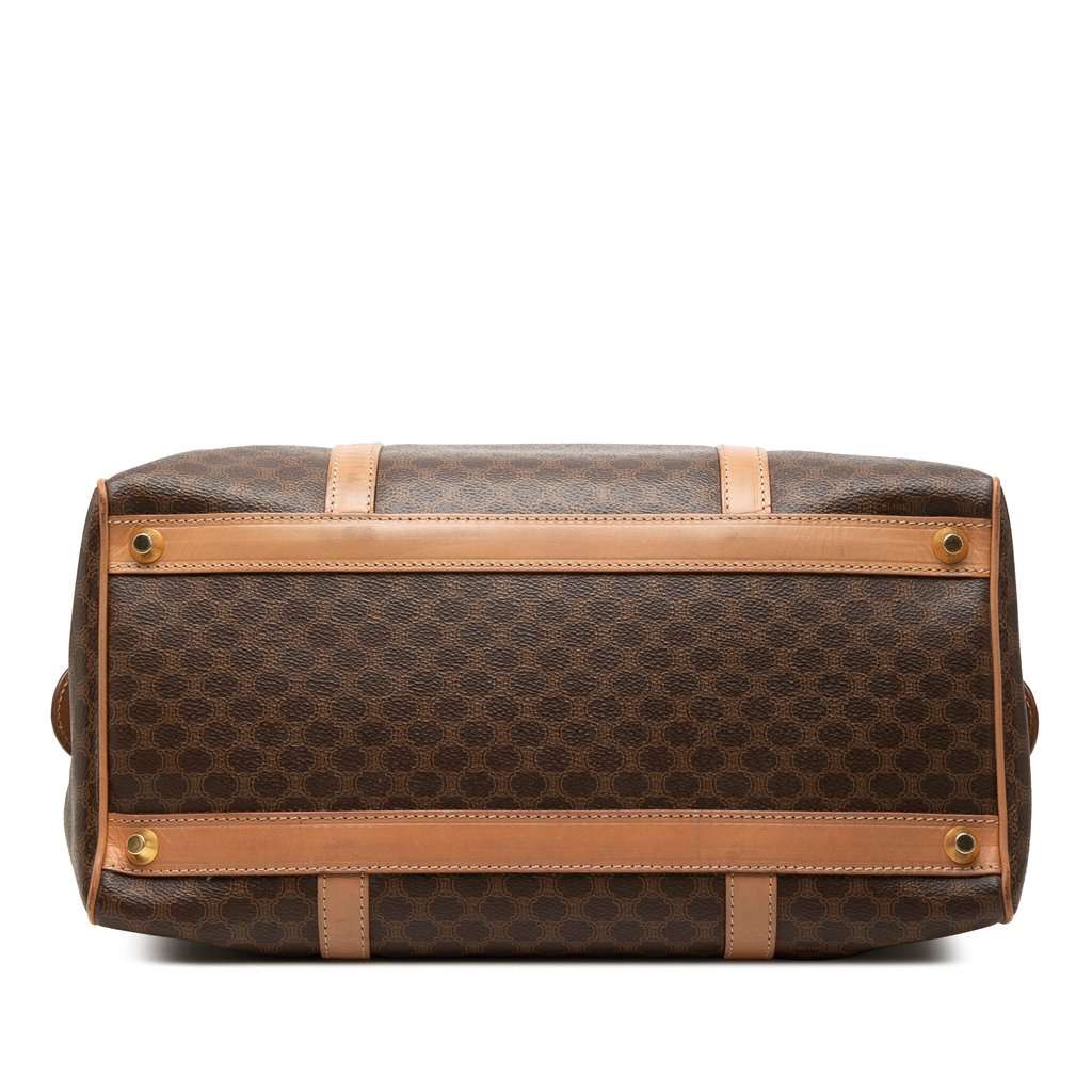 Celine Macadam Coated Canvas Boston Bag Brown Good - Inside View