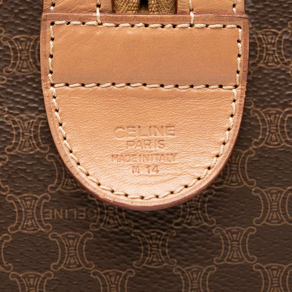 Celine Macadam Coated Canvas Boston Bag Brown Good - Box View