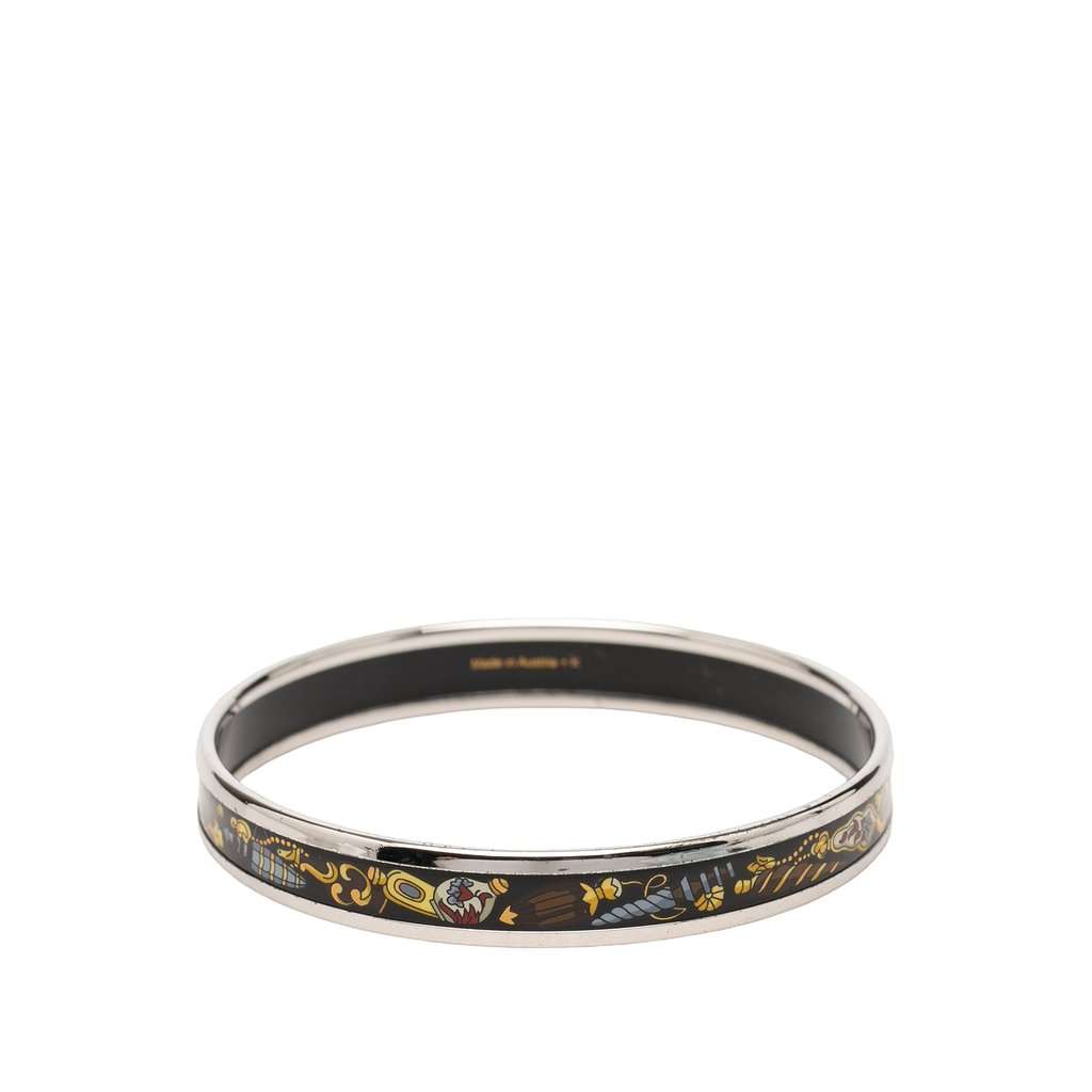 Hermès Narrow Qu Importe Le Flacon Enamel Bangle 62 Black Very good condition - Inside View