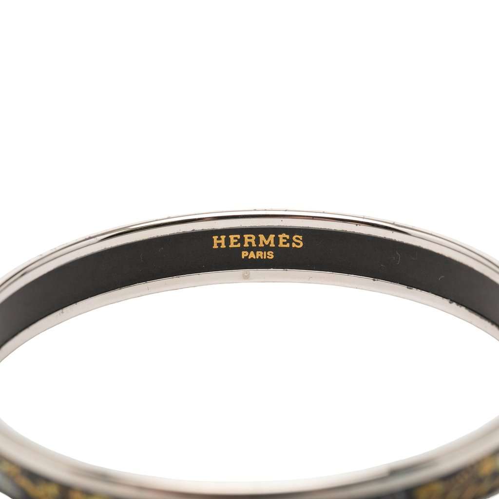 Hermès Narrow Qu Importe Le Flacon Enamel Bangle 62 Black Very good condition - Box View
