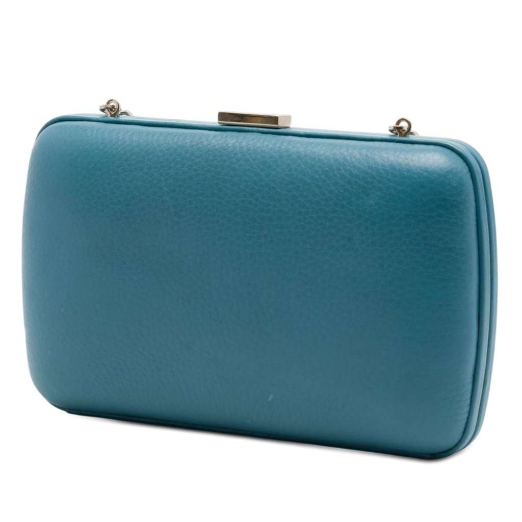 Gucci Calfskin Soho Clutch on Chain Blue Leather Very good - Back View