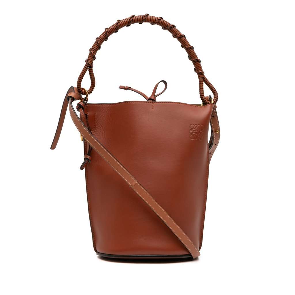 Loewe Calfskin Anagram Gate Bucket Bag Brown Leather Very good condition - Front View