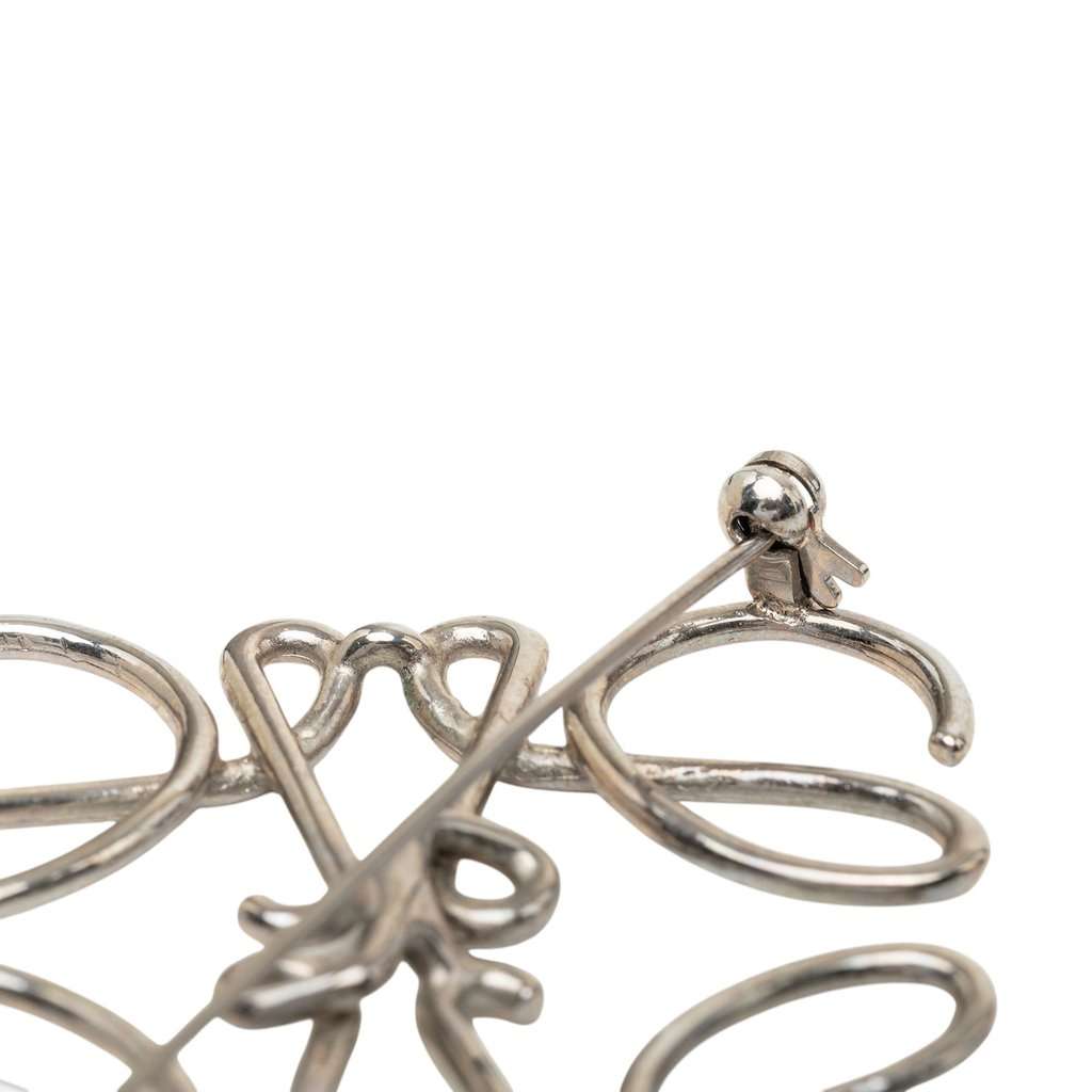 LOEWE Palladium Plated Anagram Brooch Silver Metal Very good - Inside View