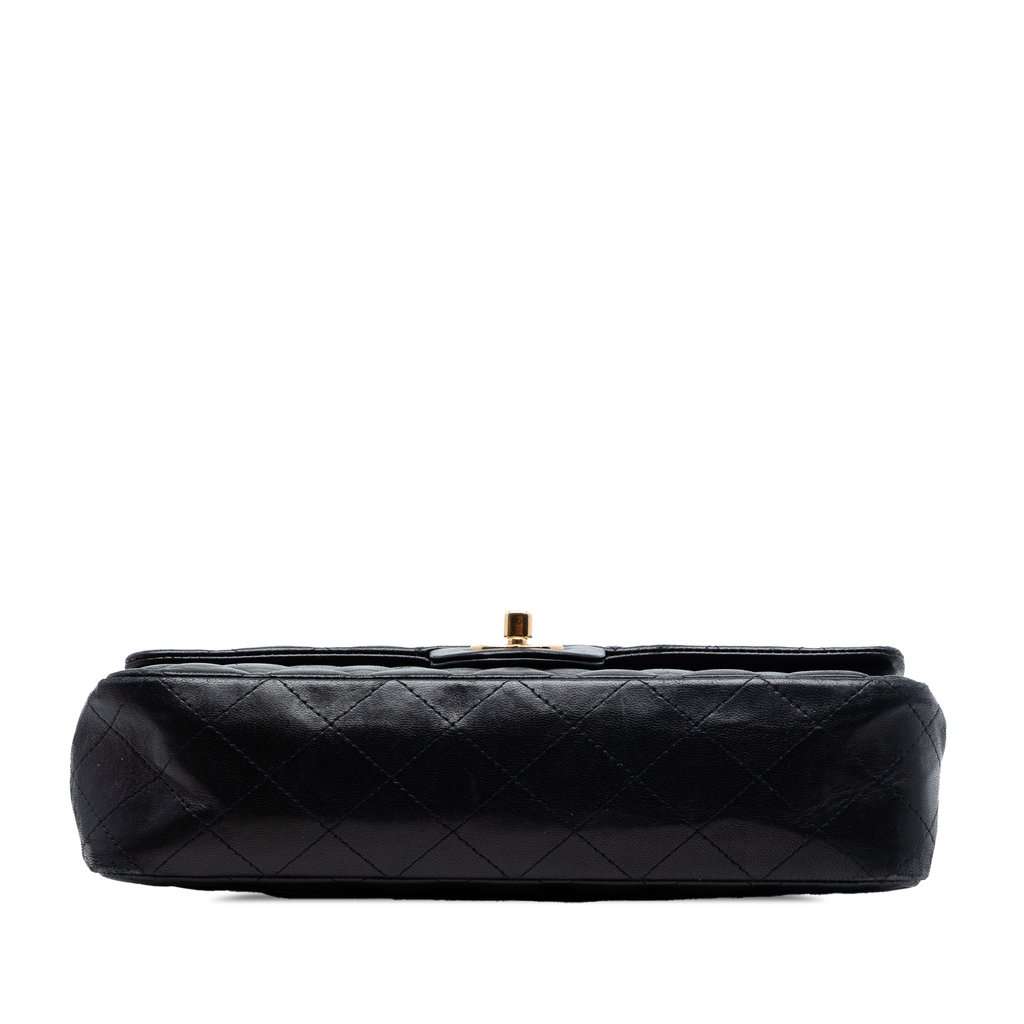 Chanel Medium Classic Lambskin Double Flap Black Leather Very good condition - Inside View