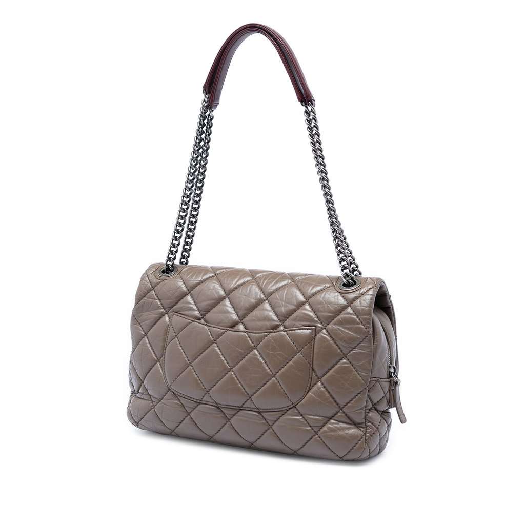 Chanel Jumbo Quilted Aged Calfskin New Portobello Flap Brown Leather Very good condition - Back View