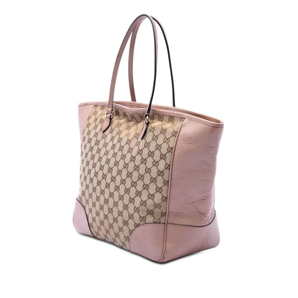 Gucci GG Canvas and Leather Bree Tote Beige Very good condition - Back View