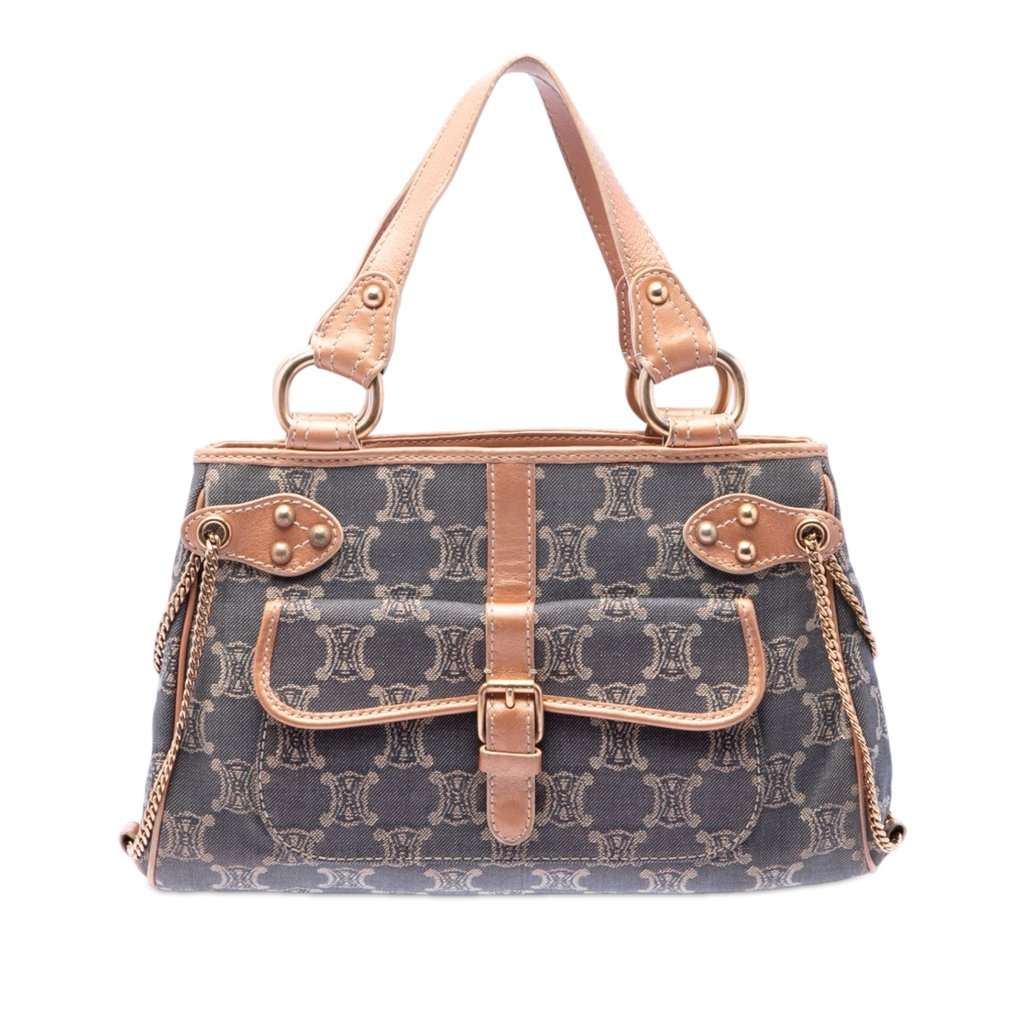 Celine Macadam Denim Handbag Blue Very good condition - Front View