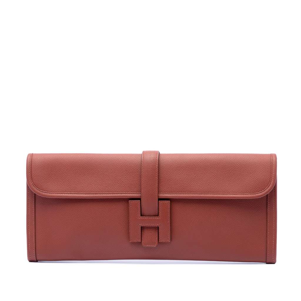 Hermès Epsom Jige Elan 35 Red Leather Very good condition - Front View