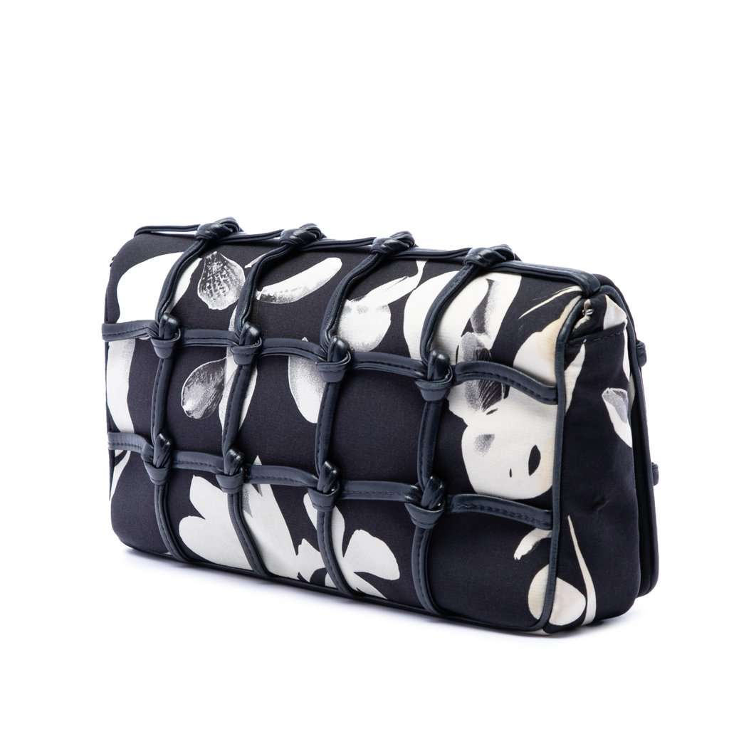 Chanel Small Silk and Lambskin Net Tahiti Flap Black Very good - Back View