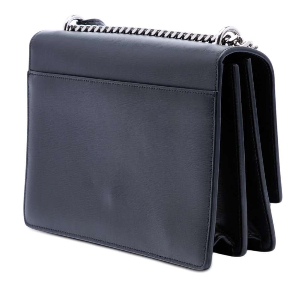 Saint Laurent Medium Calfskin Monogram Sunset Crossbody Black Leather Very good - Back View