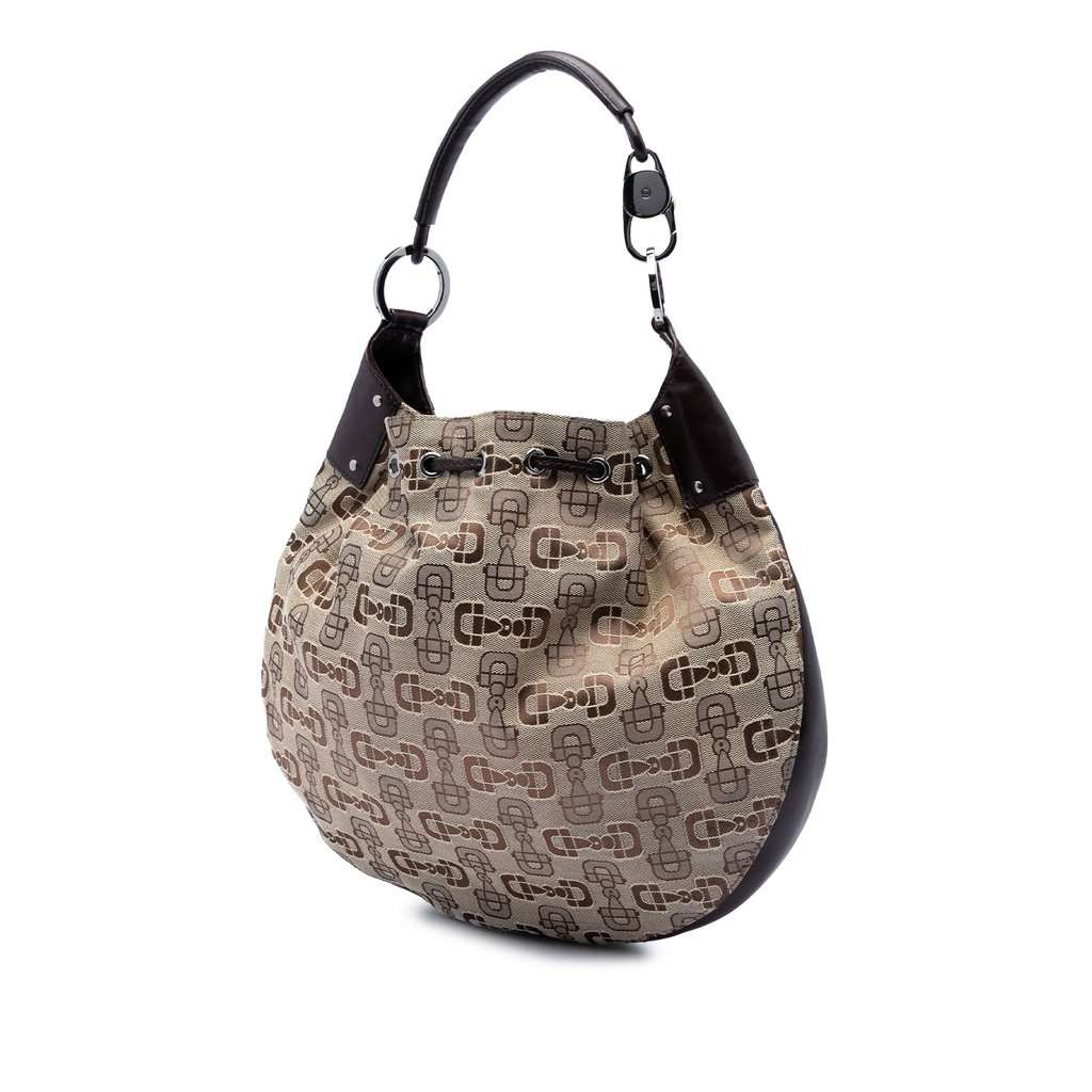 Gucci Horsebit Canvas Hobo Beige Very good condition - Back View