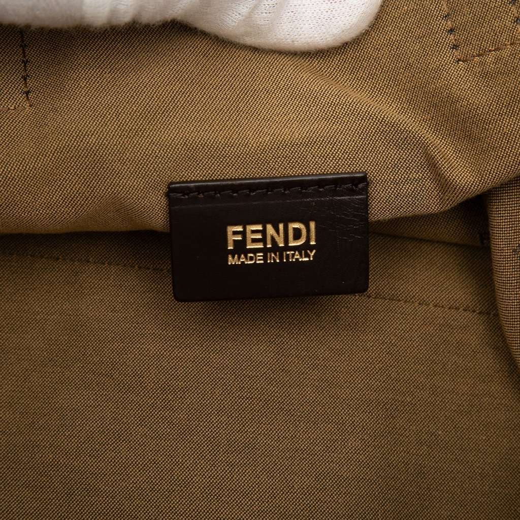 Fendi Leopard Print Canvas Tote Brown Very good condition - Box View