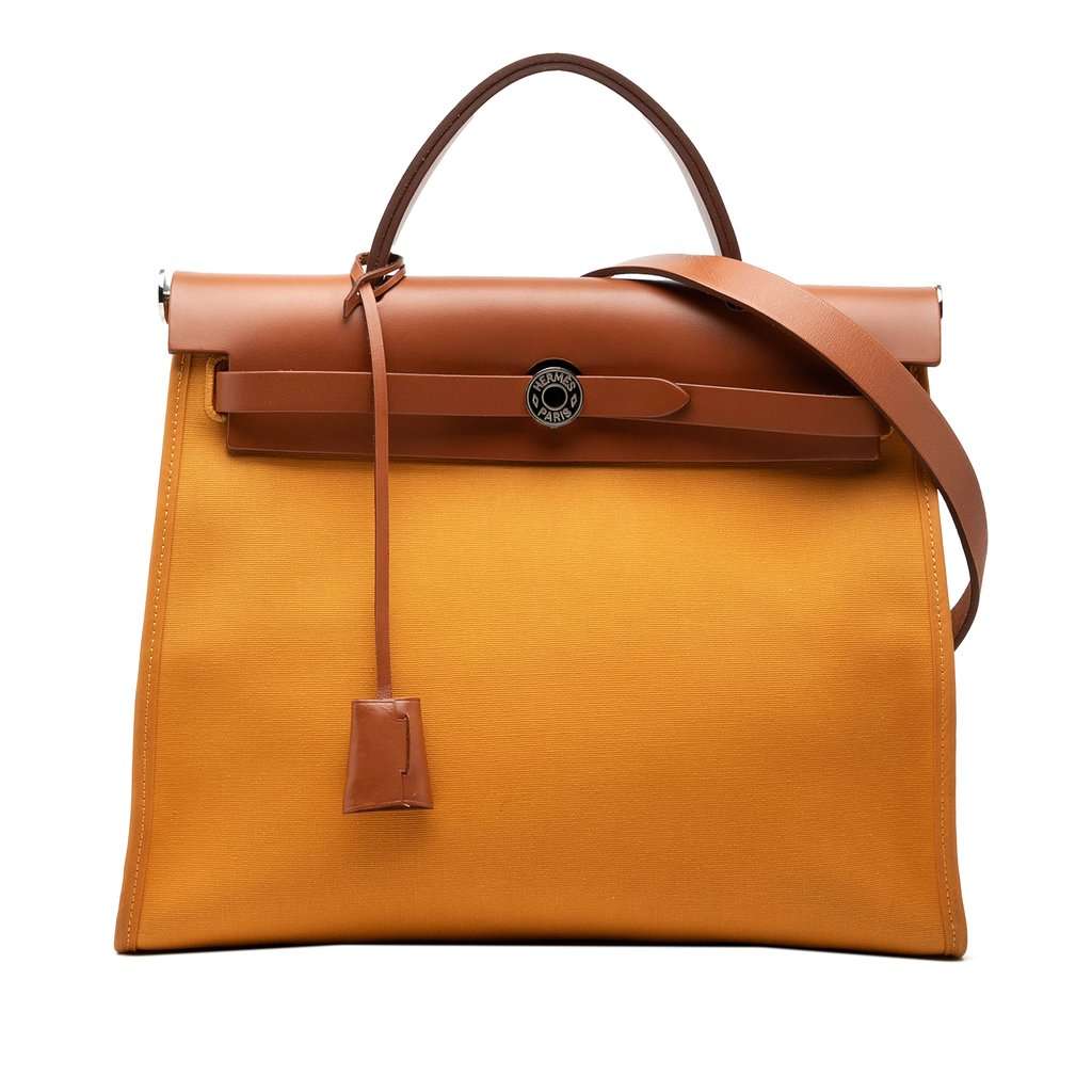 Hermès Toile Herbag Zip 31 Orange Very good condition - Front View
