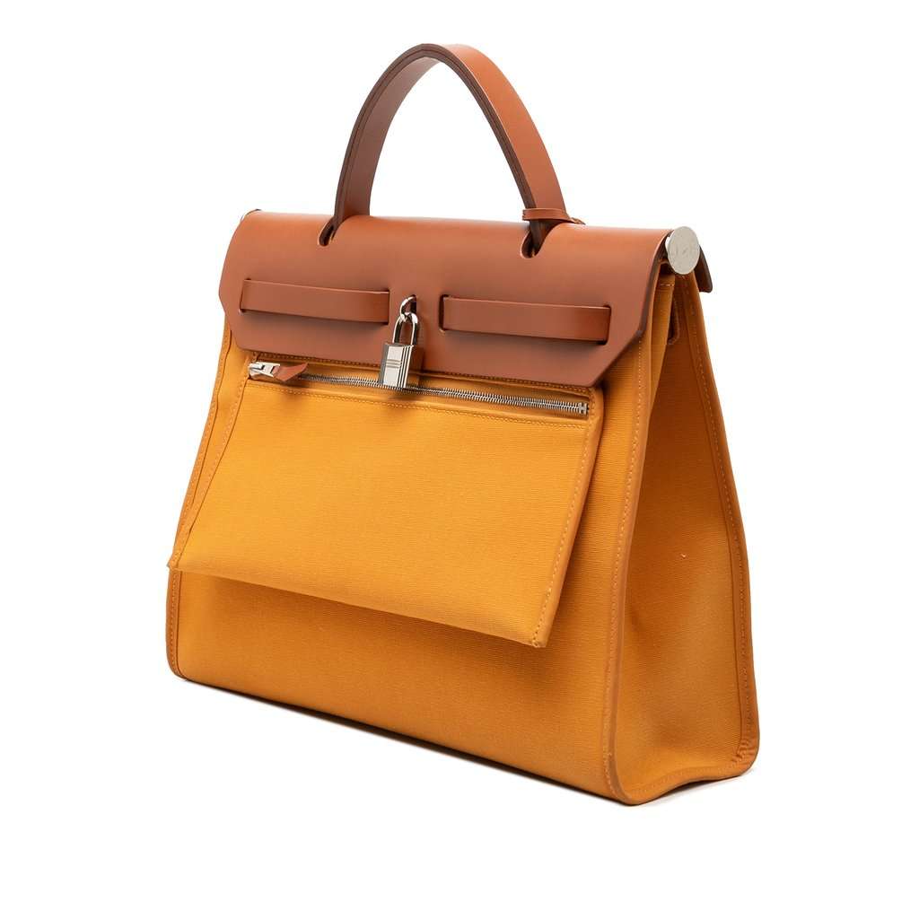 Hermès Toile Herbag Zip 31 Orange Very good condition - Back View