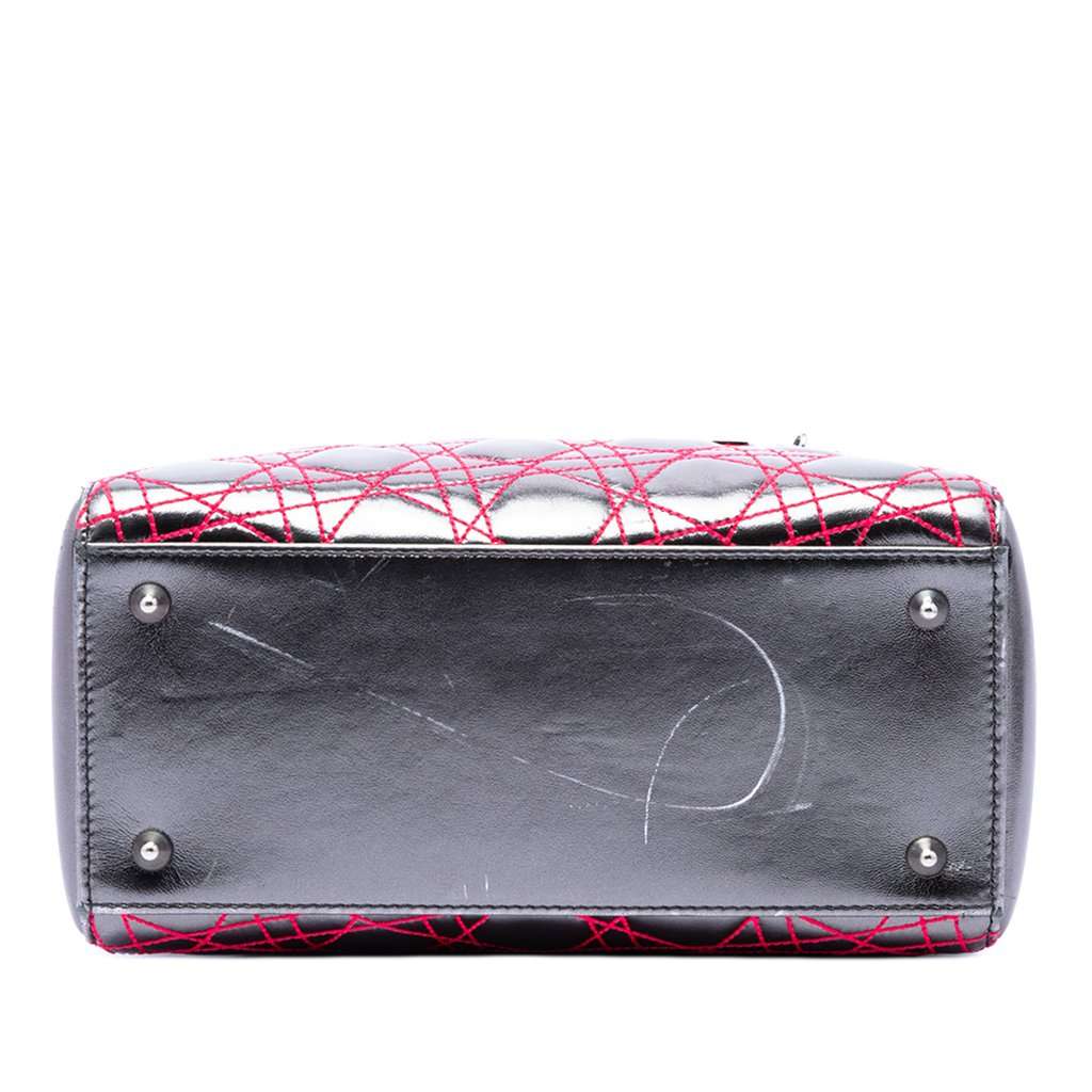 Dior Anselm Reyle Medium Metallic Lambskin Cannage Lady Dior MultiColor Leather Very good - Inside View
