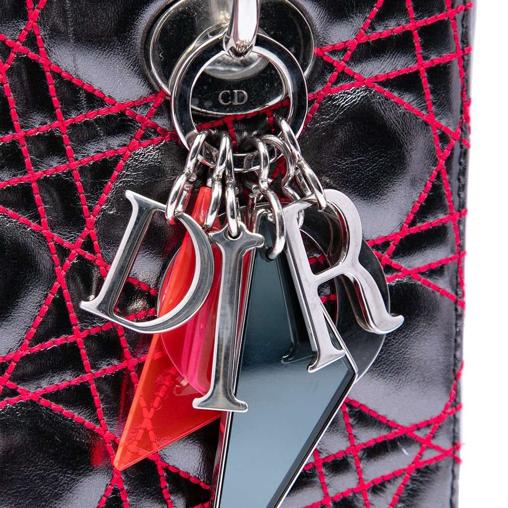Dior Anselm Reyle Medium Metallic Lambskin Cannage Lady Dior MultiColor Leather Very good - Box View