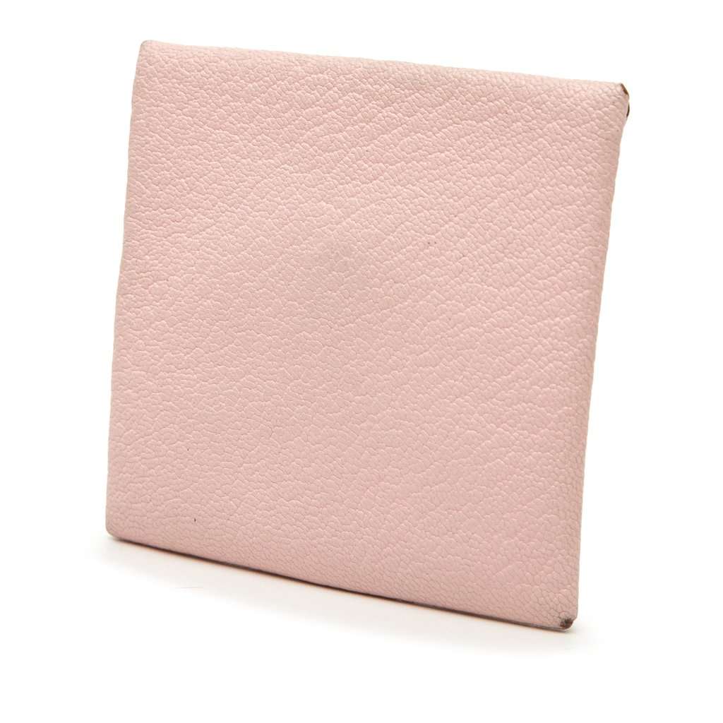 Hermès Chevre Mysore Bastia Coin Pouch Pink Leather Very good condition - Back View