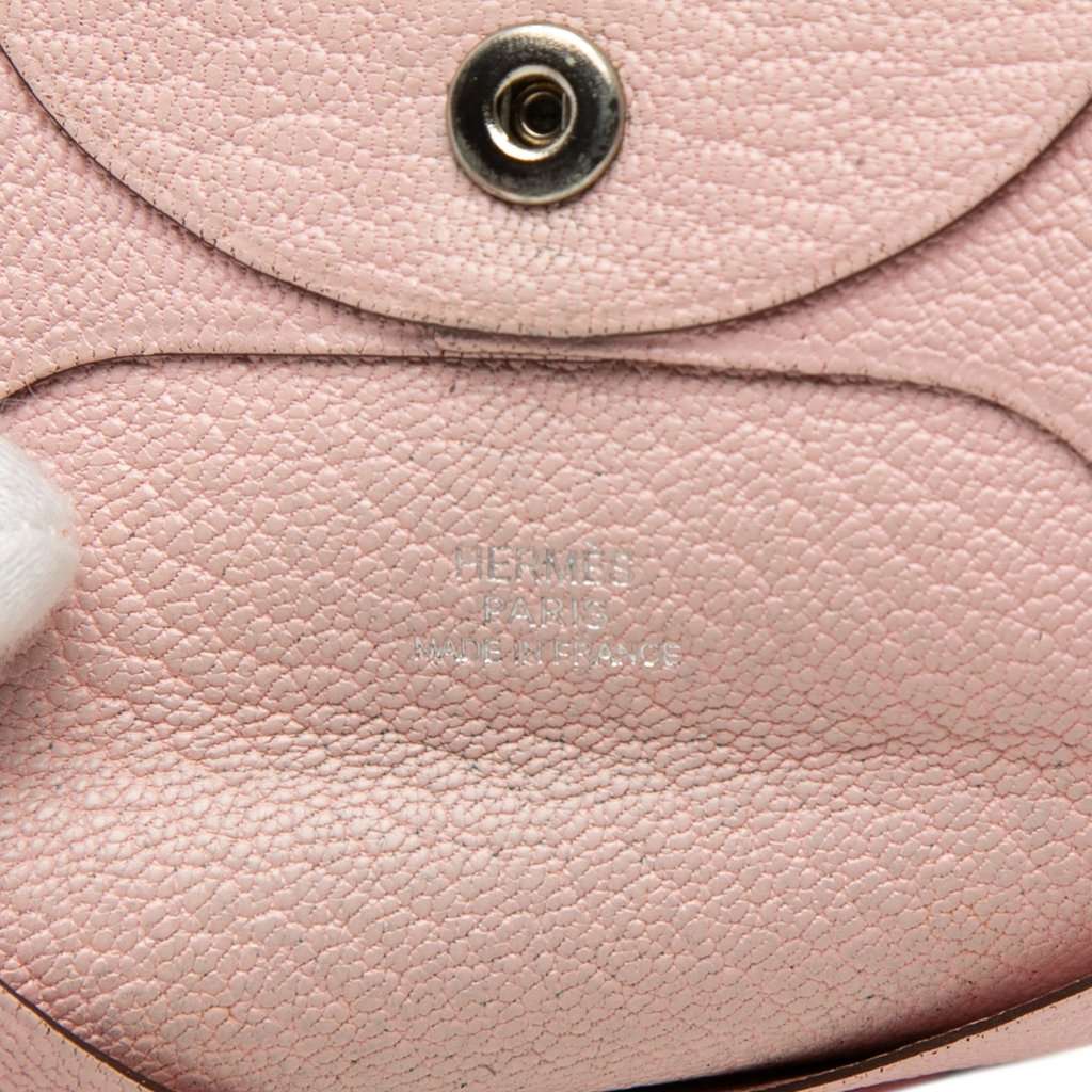 Hermès Chevre Mysore Bastia Coin Pouch Pink Leather Very good condition - Box View