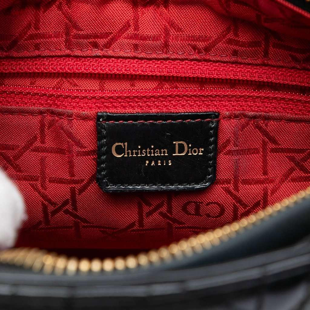 Dior Medium Patent Cannage Lady Dior Black Leather Very good condition - Box View