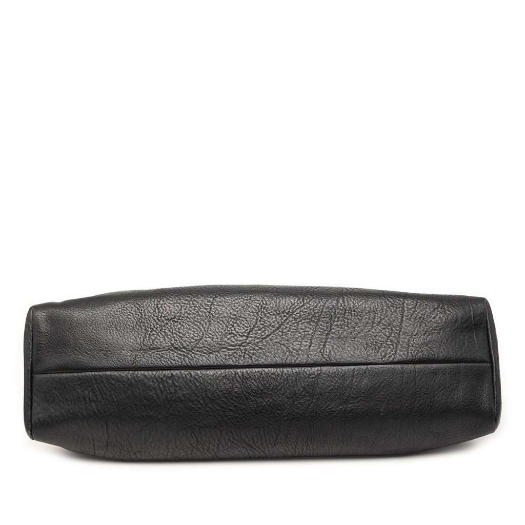 Gucci Calfskin Wood Frame Handbag Black Leather Very good condition - Inside View