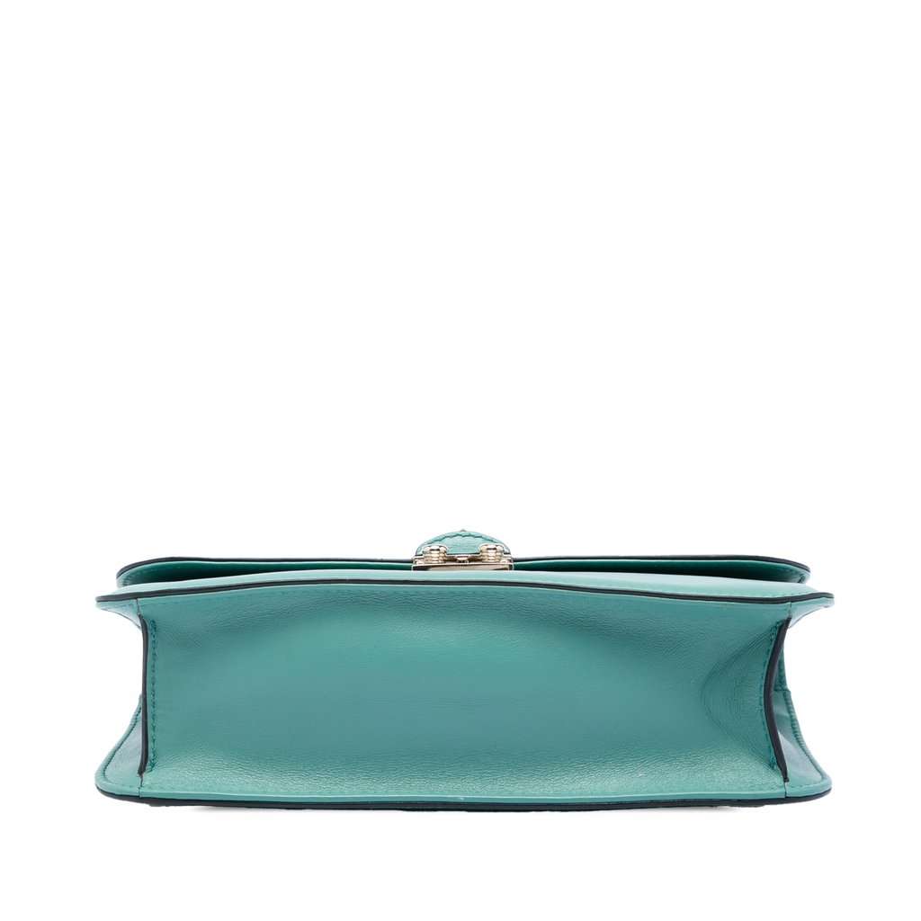 Valentino Medium Leather Rockstud Glam Lock Crossbody Blue Leather Very good condition - Inside View