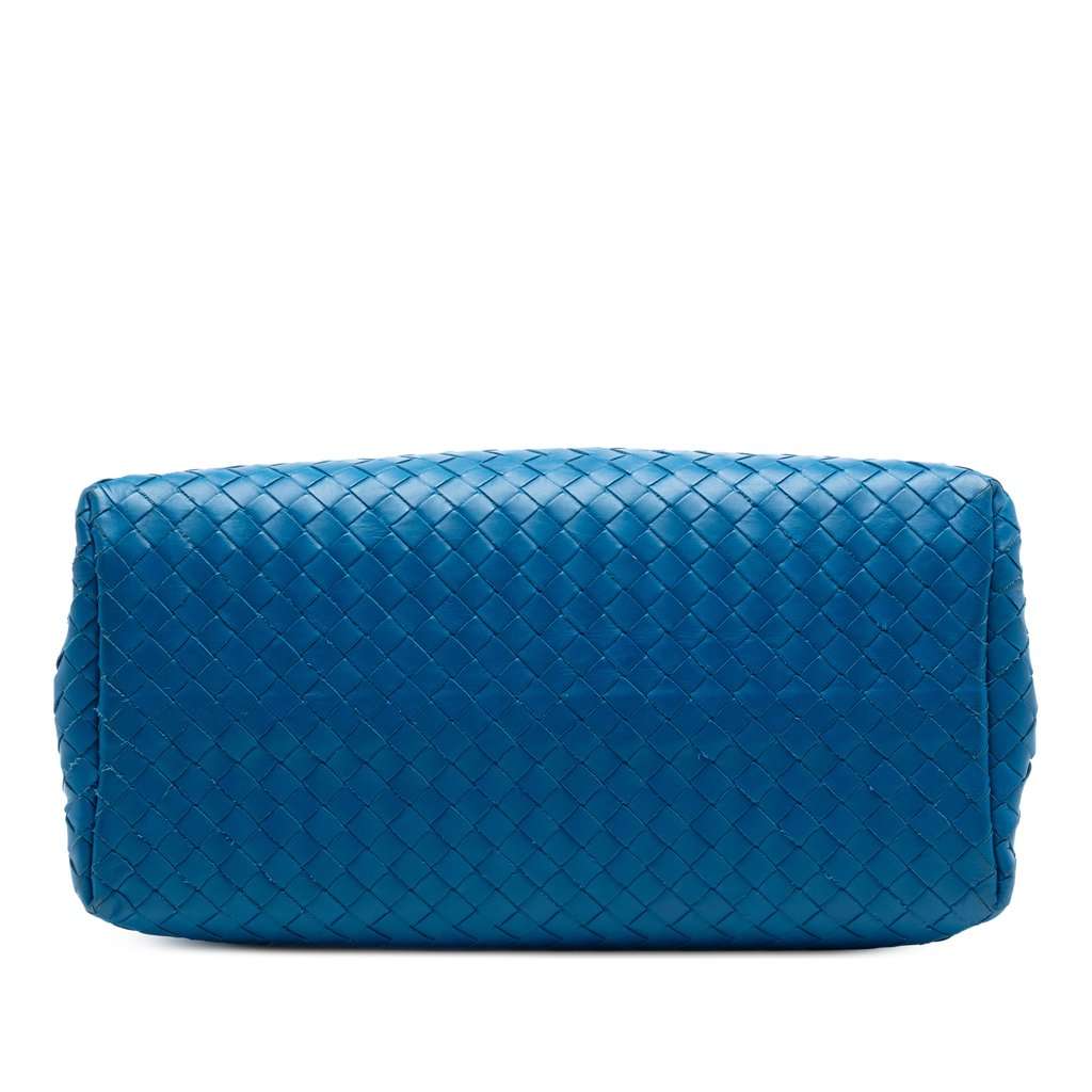 Bottega Veneta Small Nappa Intrecciato Roma Satchel Blue Leather Very good - Inside View