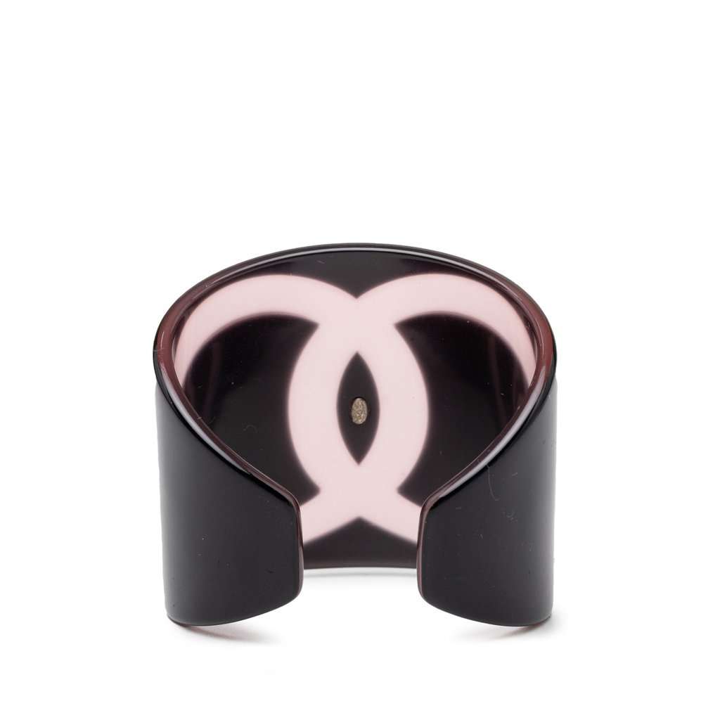 Chanel CC Resin Bangle Black Plastic Very good condition - Inside View