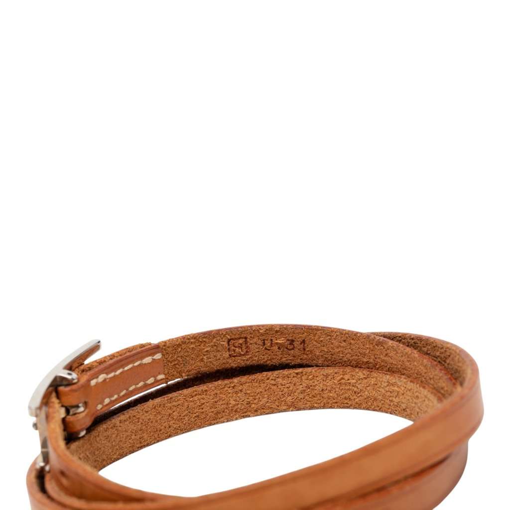 Hermès Swift Hapi 3 MM Triple Tour Bracelet Brown Leather Very good condition - Model View