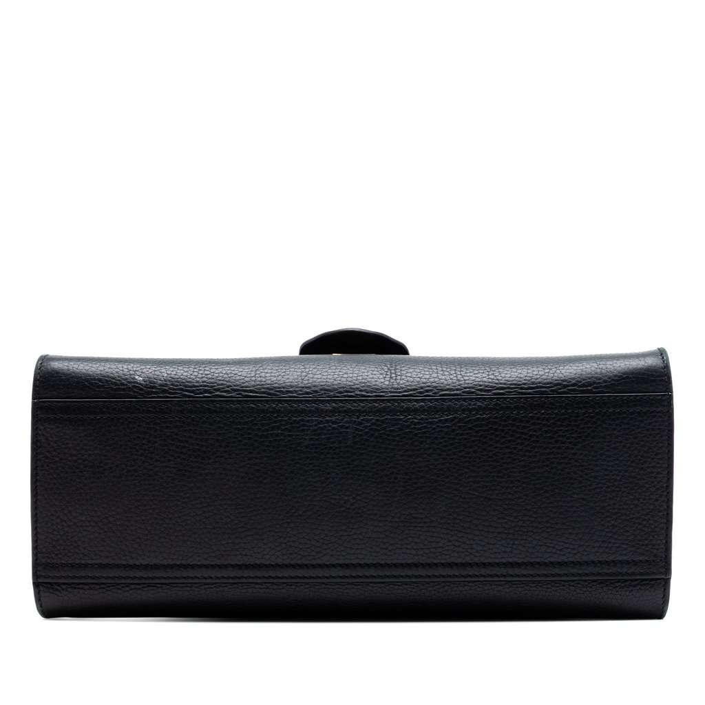 Gucci Small GG Marmont Grained Calfskin Top Handle Satchel Black Leather Very good - Inside View