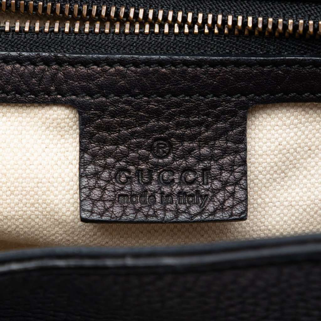 Gucci Small GG Marmont Grained Calfskin Top Handle Satchel Black Leather Very good - Box View