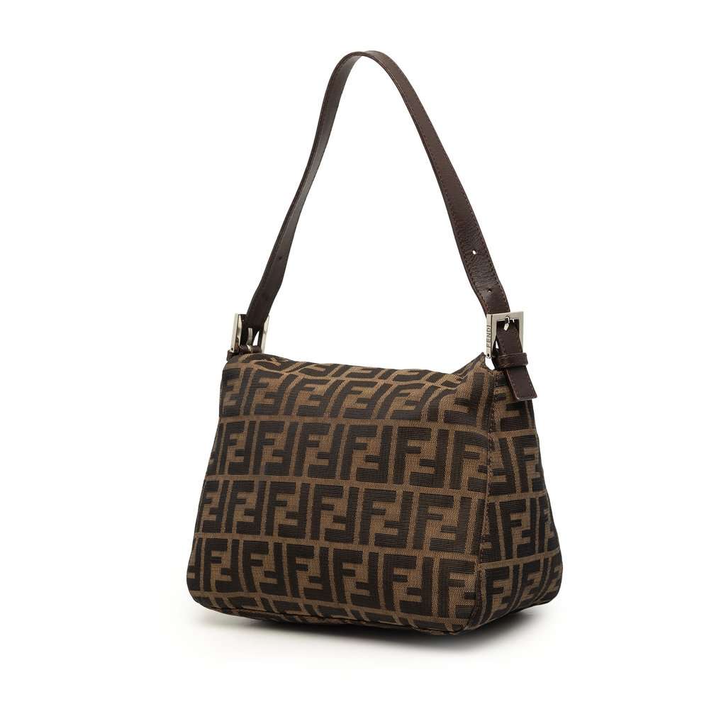 Fendi Zucca Canvas Double Flap Mamma Brown Very good - Back View