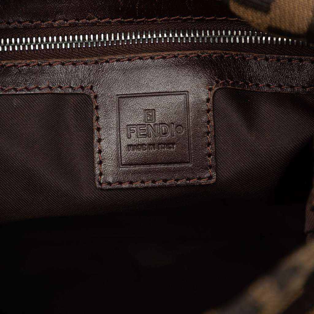 Fendi Zucca Canvas Double Flap Mamma Brown Very good - Box View