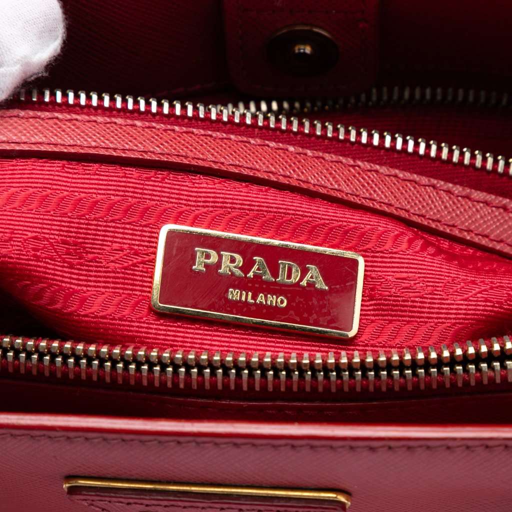 Prada Medium Saffiano Lux Galleria Satchel Red Leather Very good - Box View