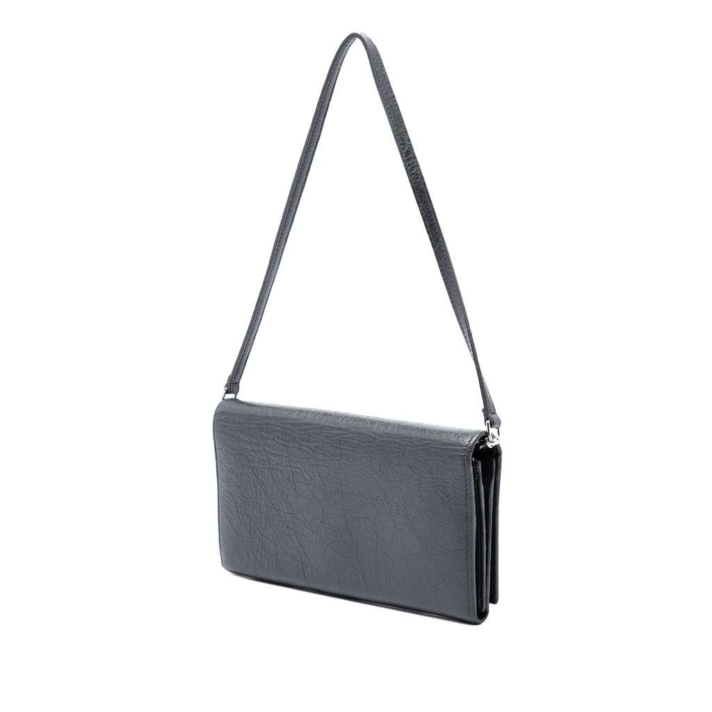 Balenciaga Lambskin Motocross Giant 12 Wallet on Strap Black Leather Very good - Back View