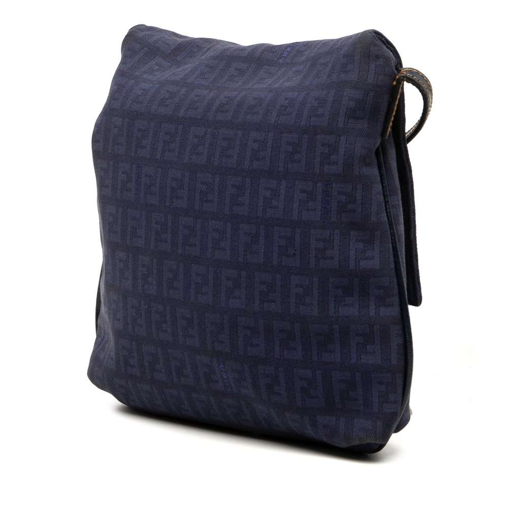 Fendi Zucchino Canvas Crossbody Blue Very good condition - Back View