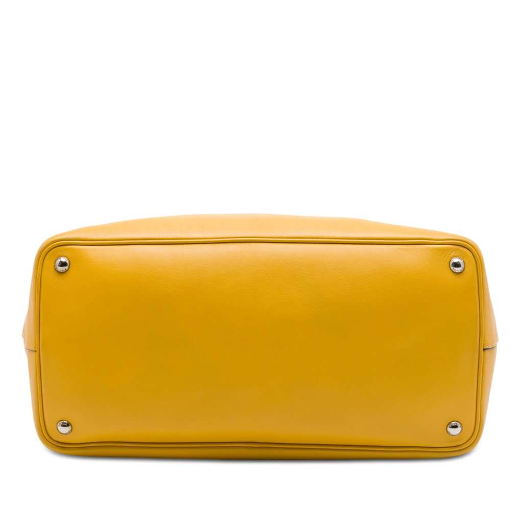 Prada City Calf Leather Buckle Tote Yellow Leather Very good condition - Inside View