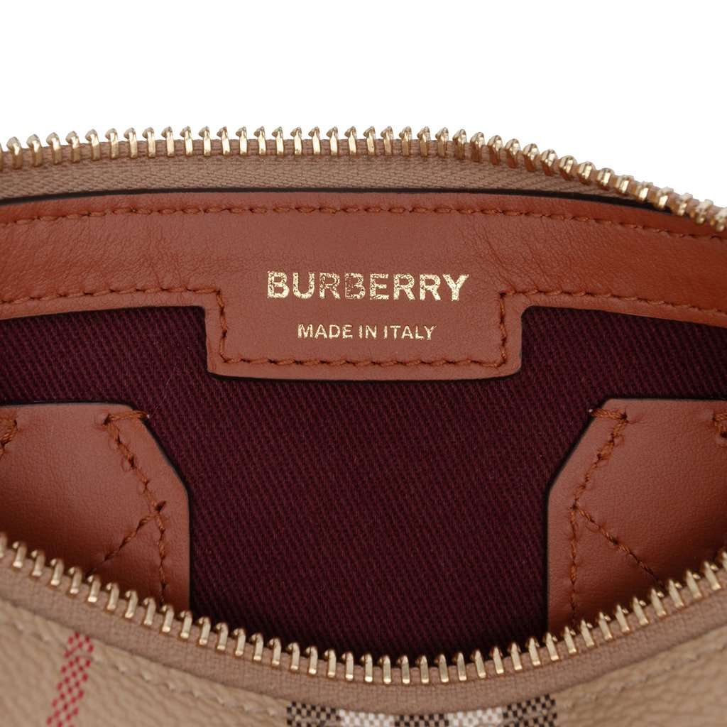 Burberry Mini House Check Coated Canvas Bowling Bag Brown Very good - Box View