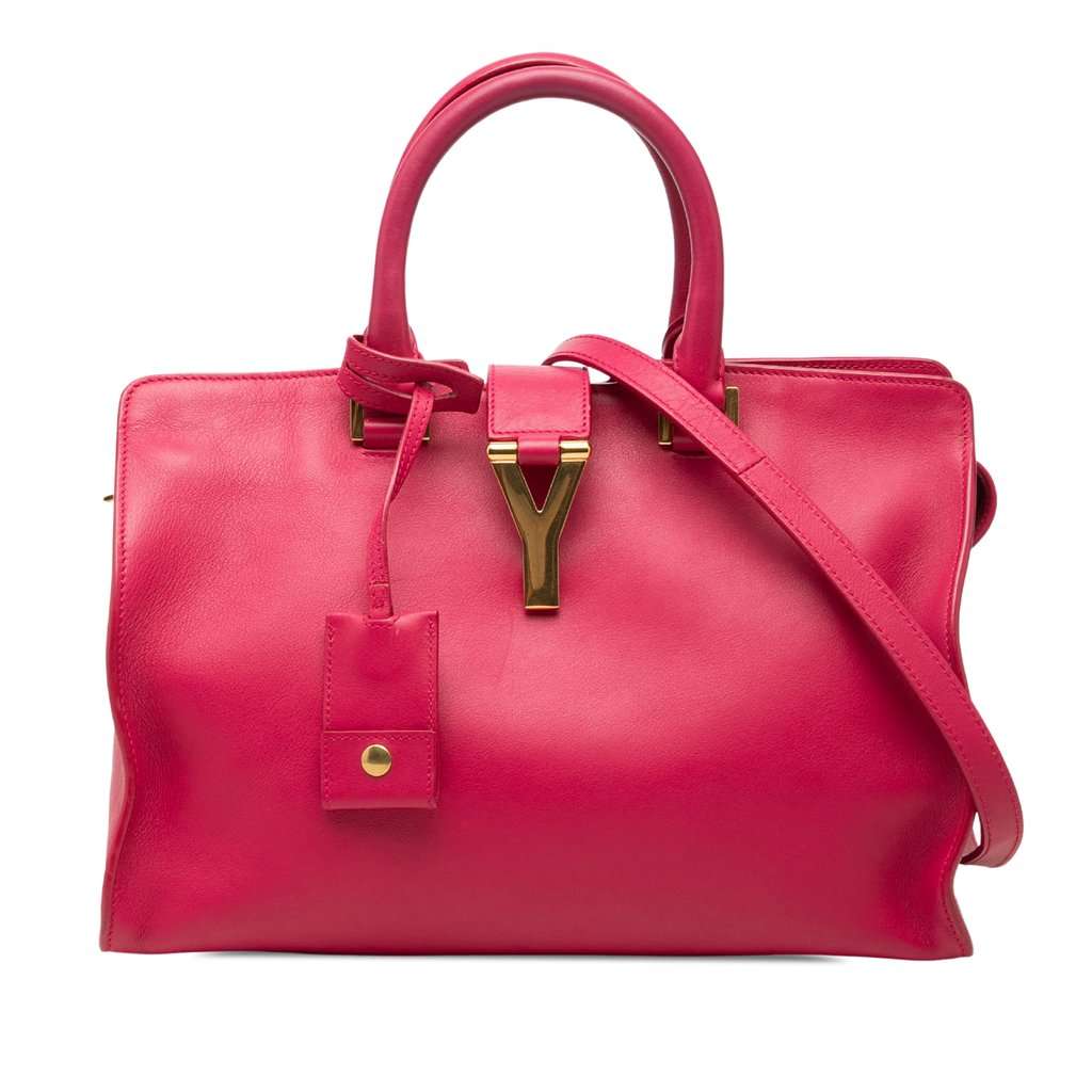 Saint Laurent Small Calfskin Cabas Chyc Satchel Pink Leather Very good - Front View