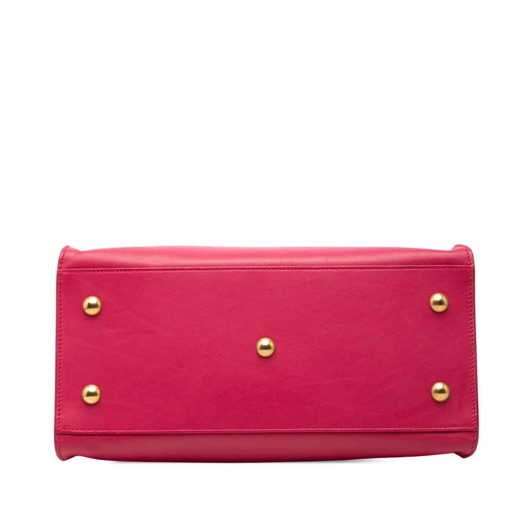 Saint Laurent Small Calfskin Cabas Chyc Satchel Pink Leather Very good - Inside View