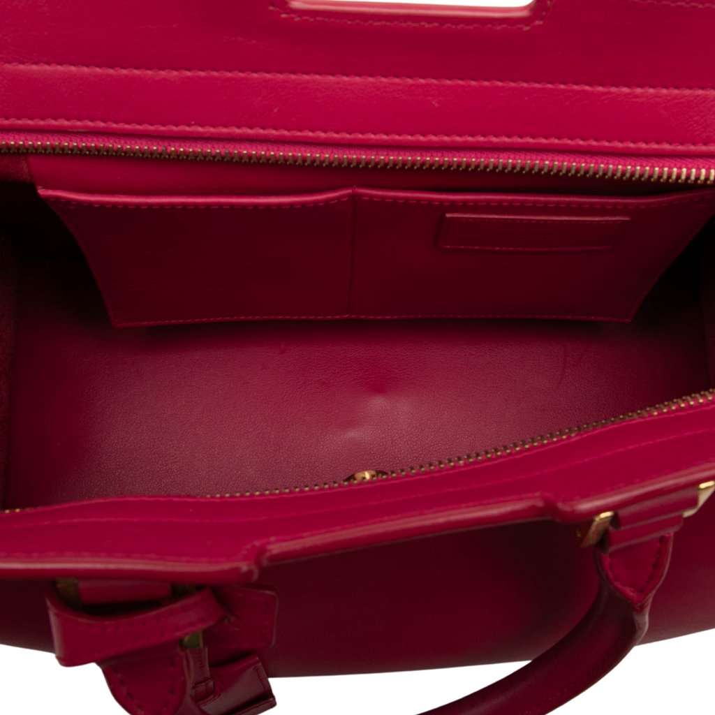 Saint Laurent Small Calfskin Cabas Chyc Satchel Pink Leather Very good - Model View