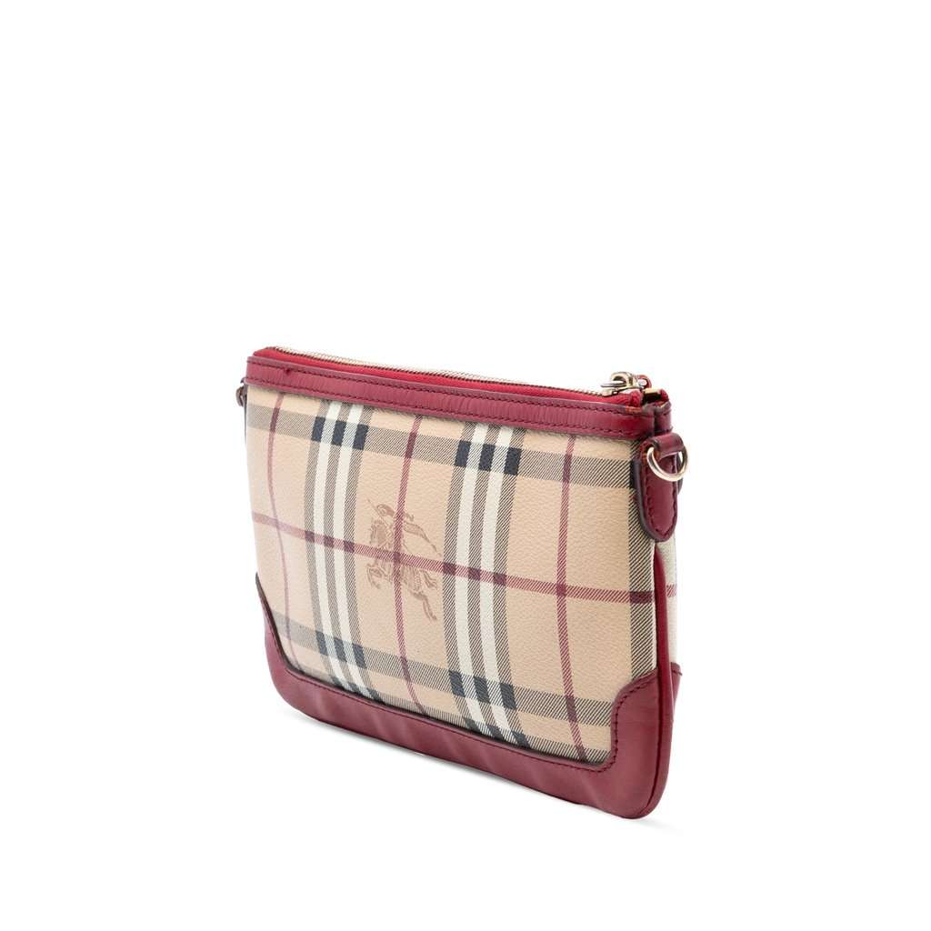 Burberry Haymarket Check Coated Canvas Peyton Crossbody Beige Very good condition - Back View
