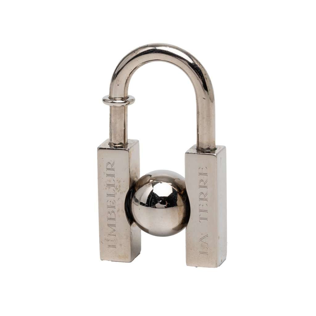 Hermès Palladium Plated L Homme Peut Embellir La Terre Cadena Charm Silver Metal Very good condition - Back View