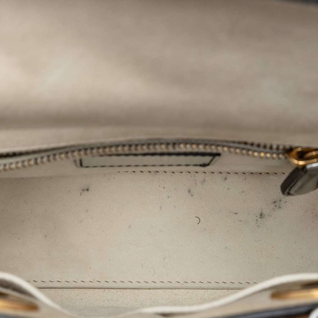 Dior Mini Metallic Patent Lady Dior Silver Leather Very good - Model View