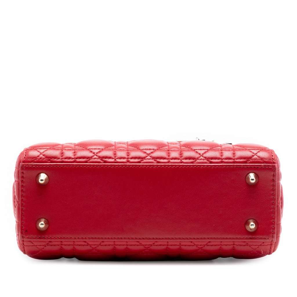 Dior Small Lambskin Cannage MyABCDior Lady Dior Red Leather Very good condition - Inside View