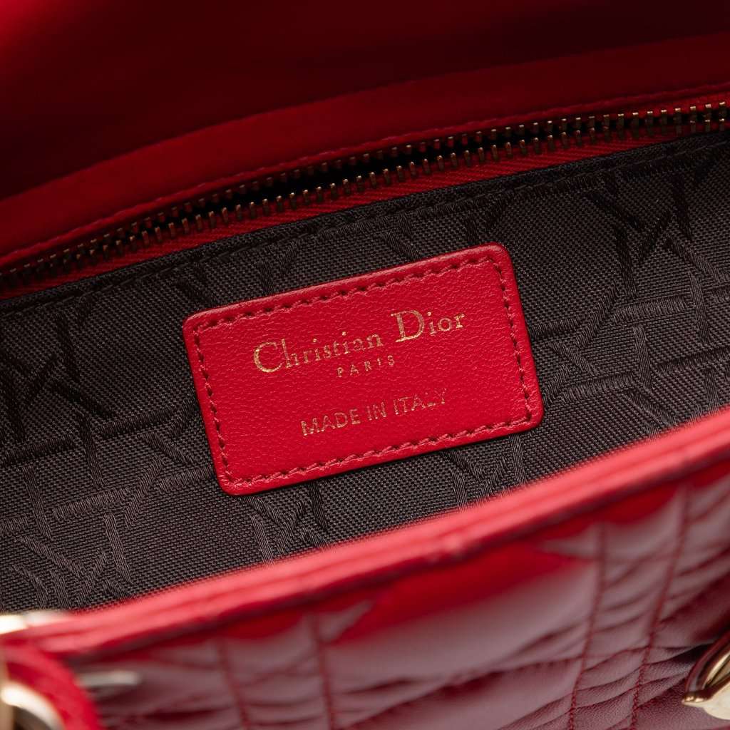 Dior Small Lambskin Cannage MyABCDior Lady Dior Red Leather Very good condition - Box View
