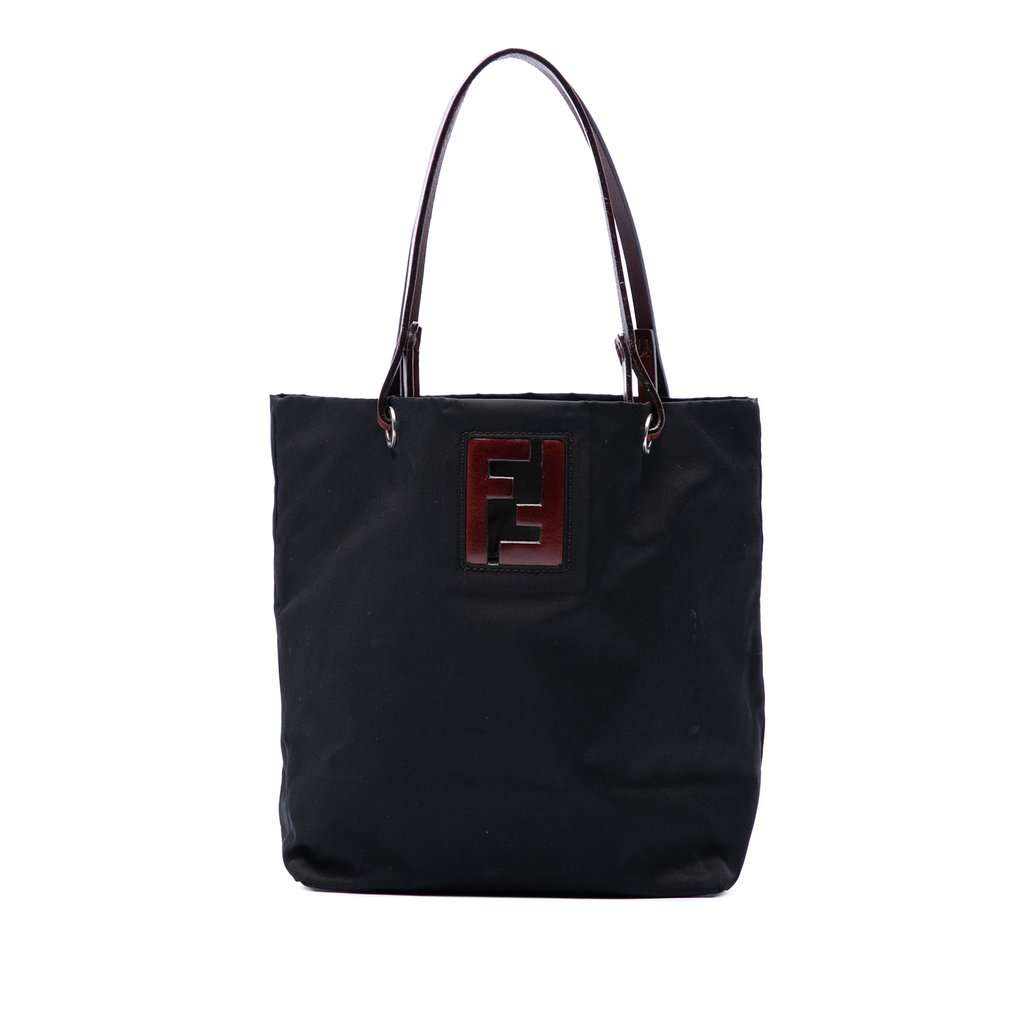 Fendi Nylon FF Handbag Black Very good - Front View